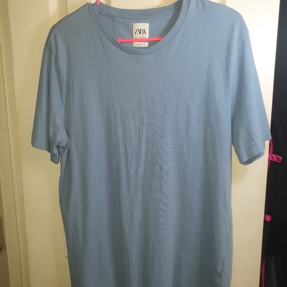 Zara light blue men t-shirt sz L - Picture 5 of 5
